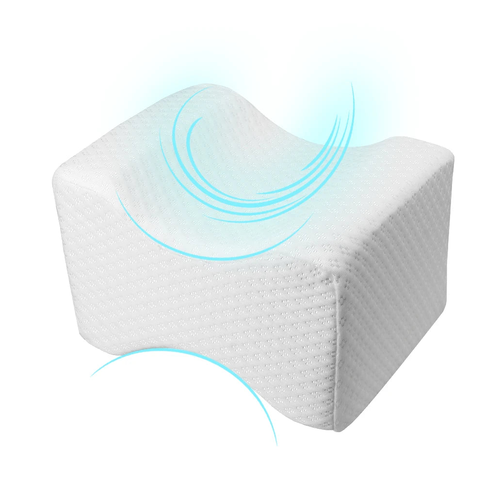 Memory Foam Knee Pillow for Side Sleepers, 100% Cotton Cover