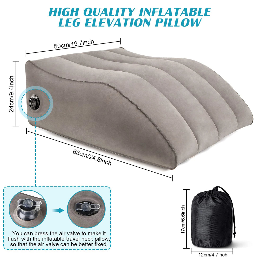 Inflatable Leg Support Wedge Pillow