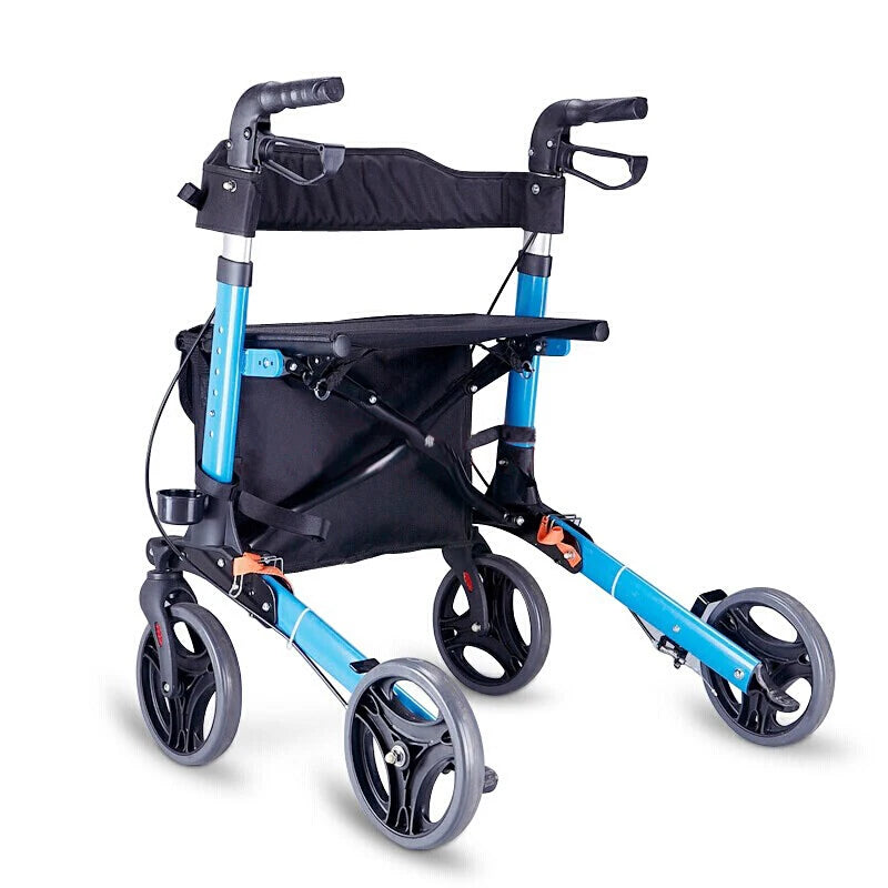 Folding Upright Walker with Seat and Storage Bag