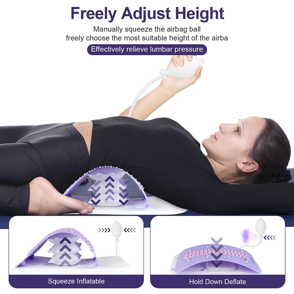 Adjustable Airbag Lumbar Support Back Stretcher, 5 Functions
