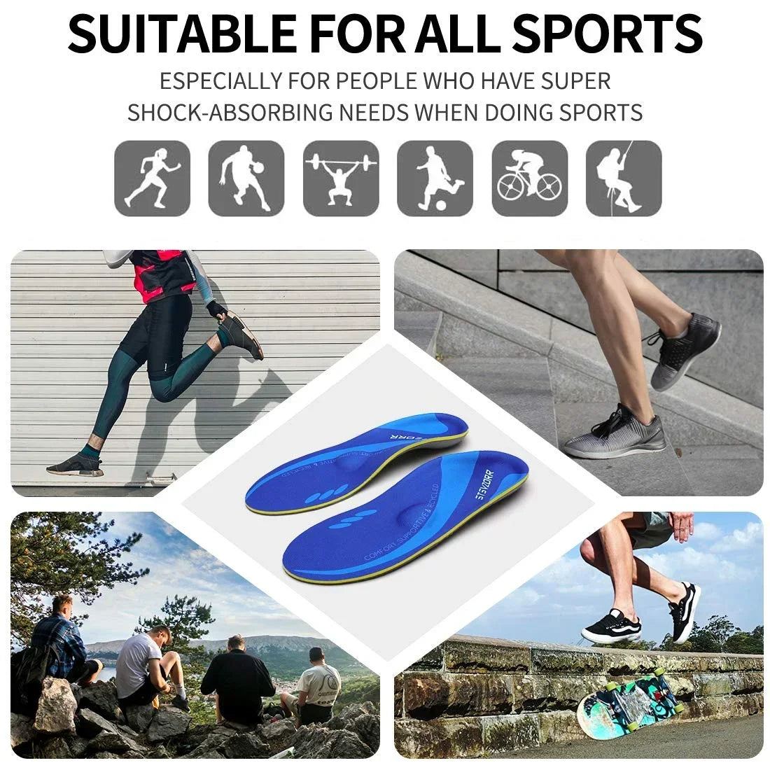 Arch Support Orthotic Insoles for Walking and Running