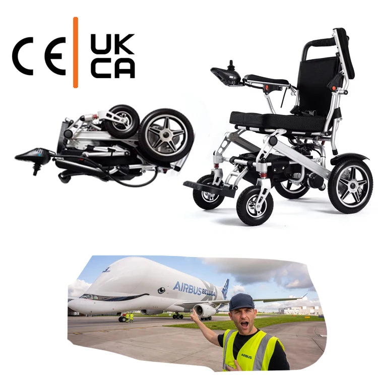 Foldable Motorized Wheelchair, 50kg Capacity