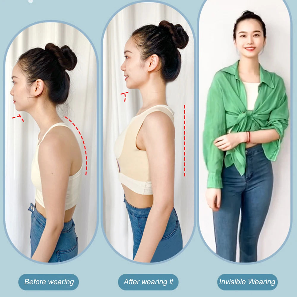 Adjustable Posture Corrector Back Brace for Women, Nylon and Spandex