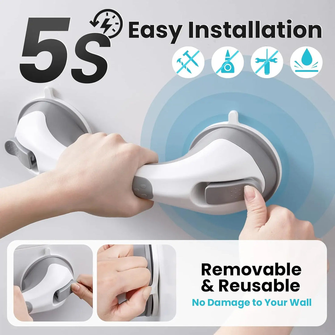 Suction-Cup Shower Grab Bar