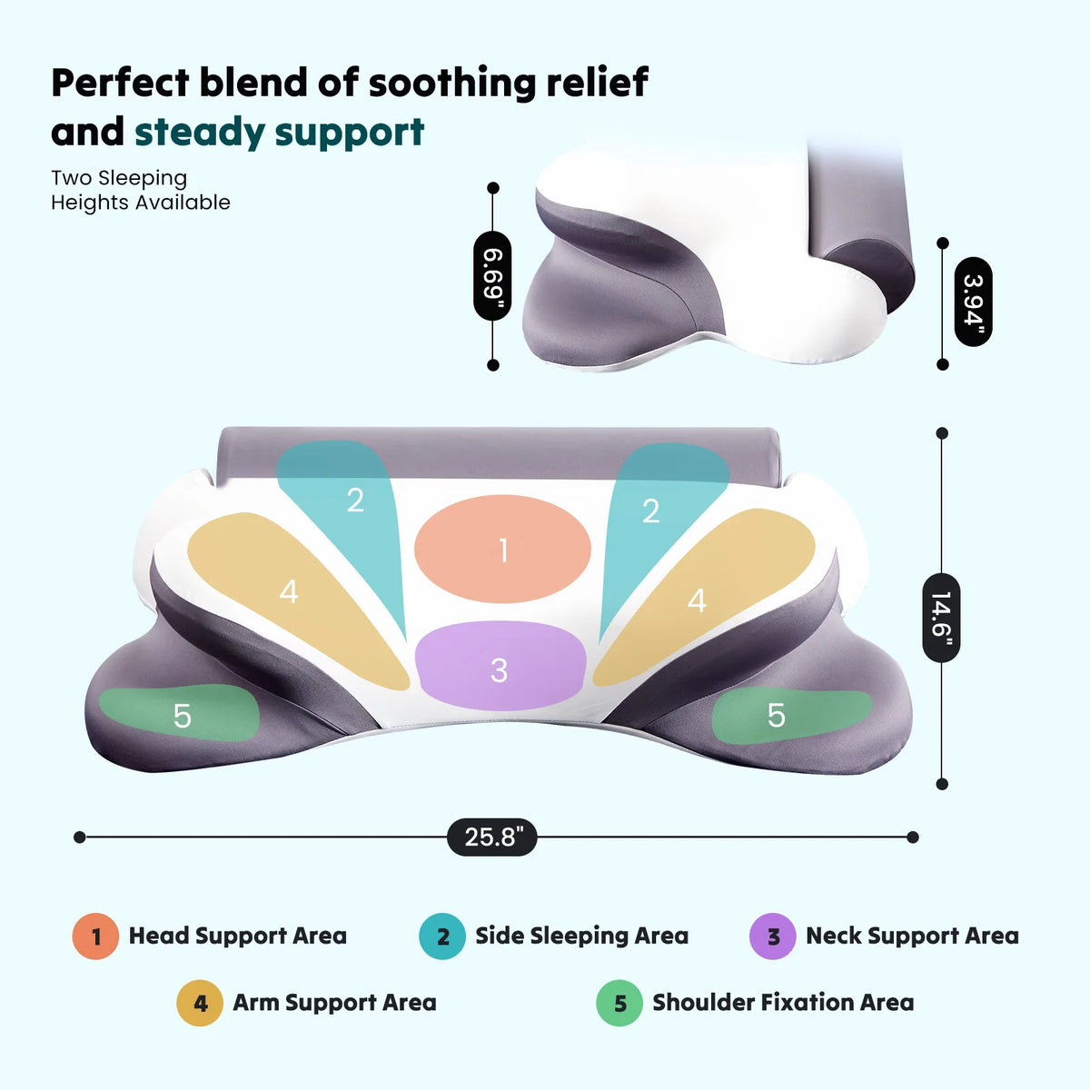 Memory Foam Cervical Pillow for Side Sleepers