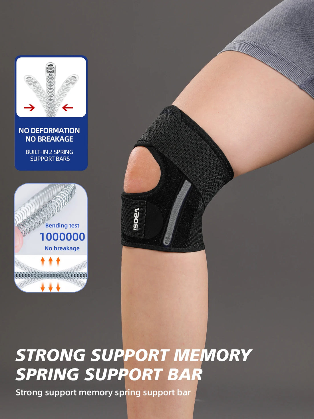 Medwell Adjustable Knee Support with Spring Stays, Breathable