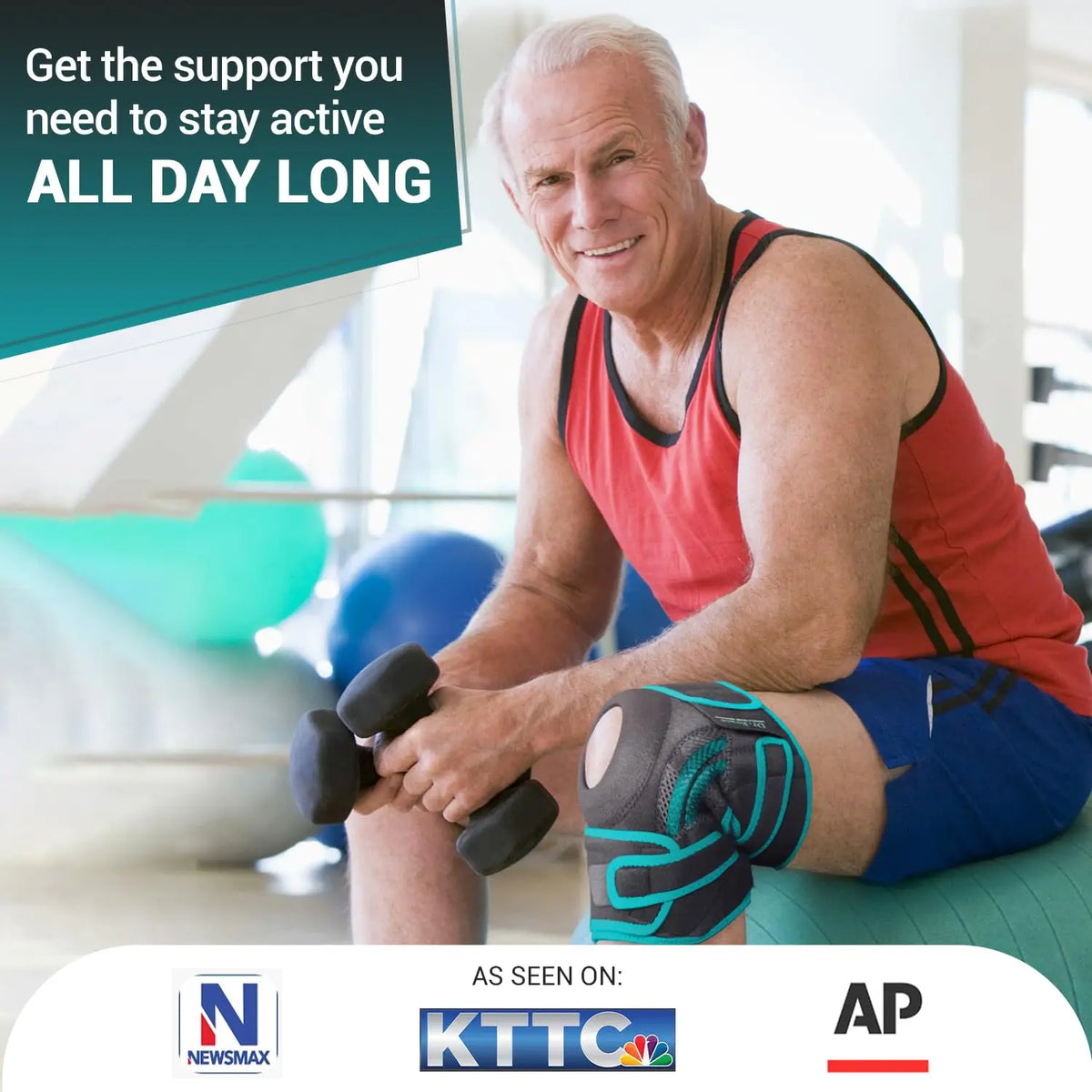 Knee Brace with Side Stabilizers and Gel Pads