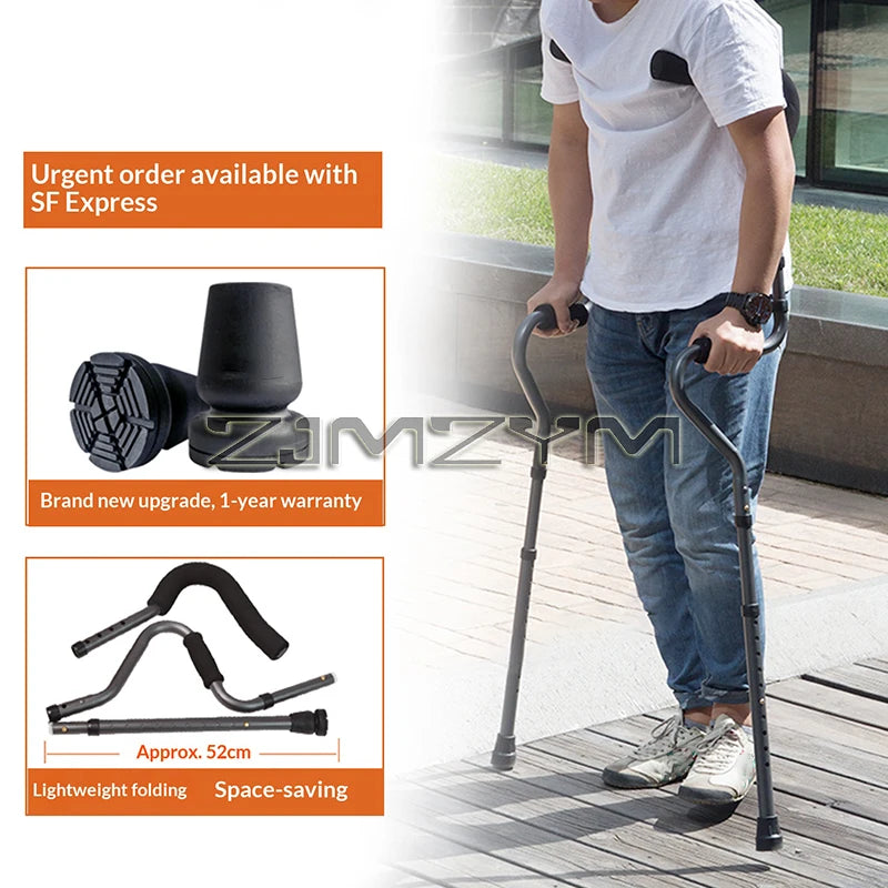 Foldable Adjustable Dual Underarm Crutches