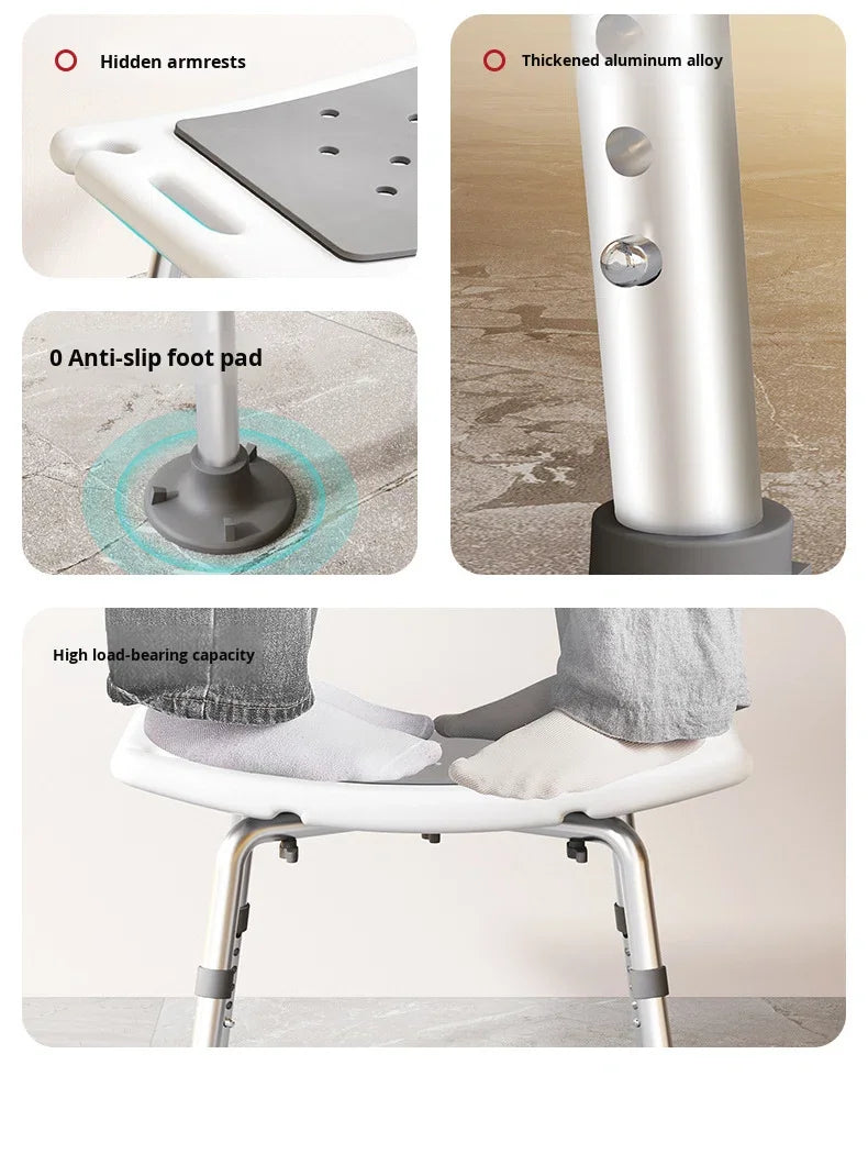 Height-Adjustable Cushioned Bath Stool