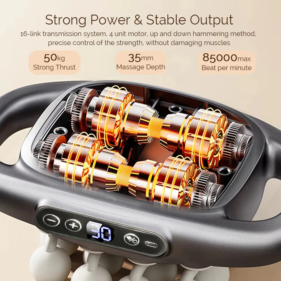 Battery-Powered Massage Gun Set with 16 Heads