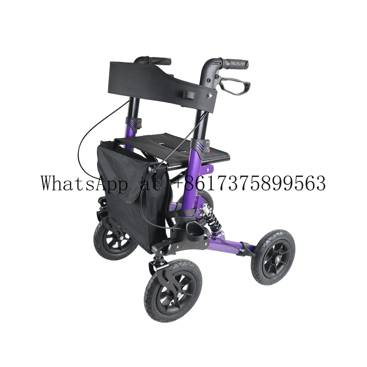 Foldable Rollator Walker with Seat and Brakes