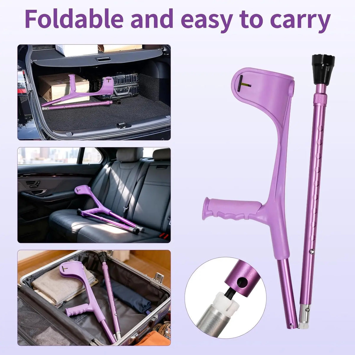 Lightweight Folding Forearm Crutch for Adults