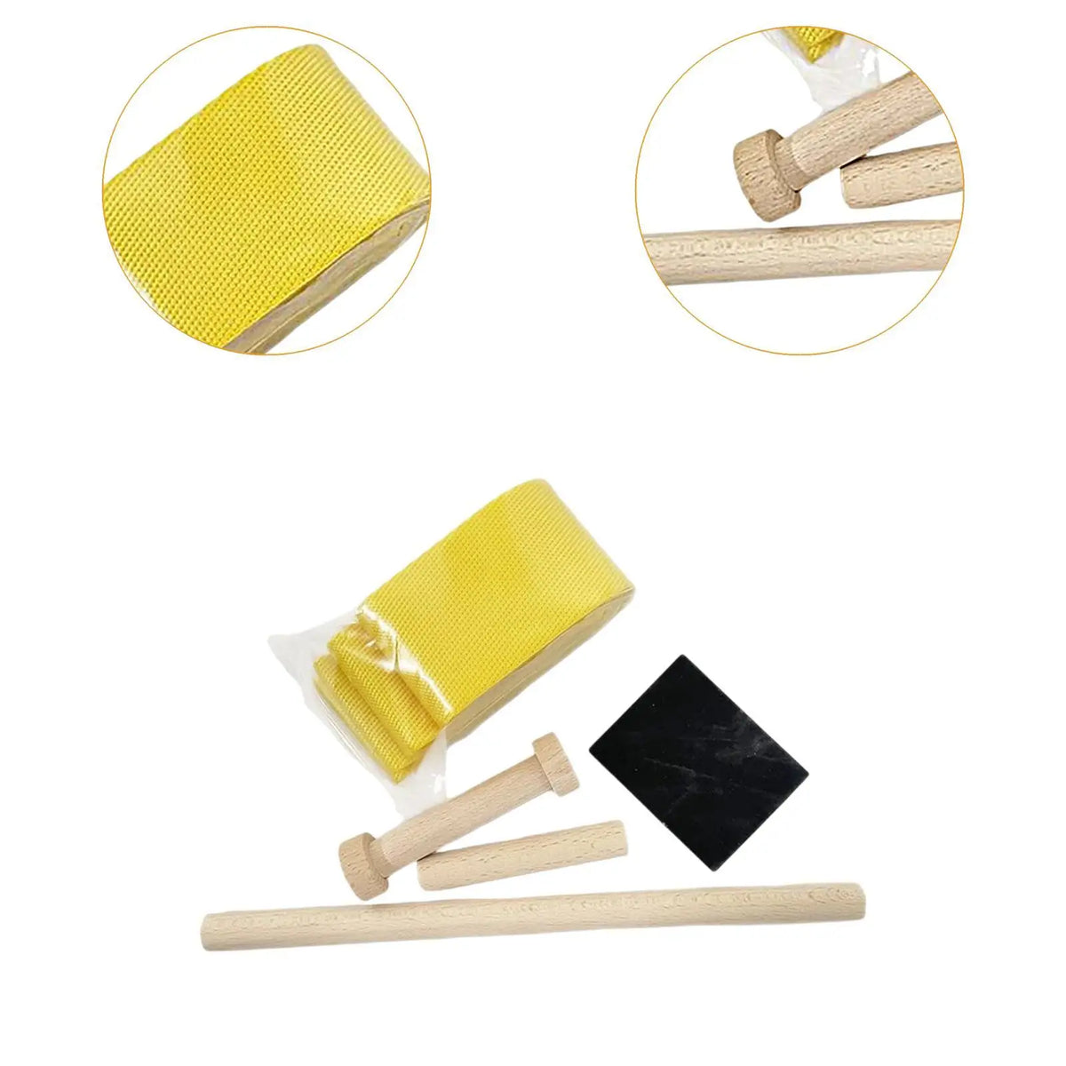 Portable 107cm Wooden Balance Board with Strap and Stick