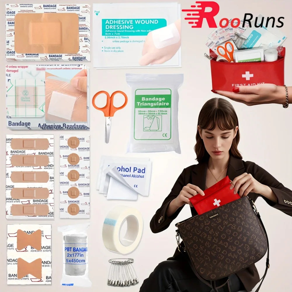 Compact 35-Piece First Aid Kit for Travel & Outdoors
