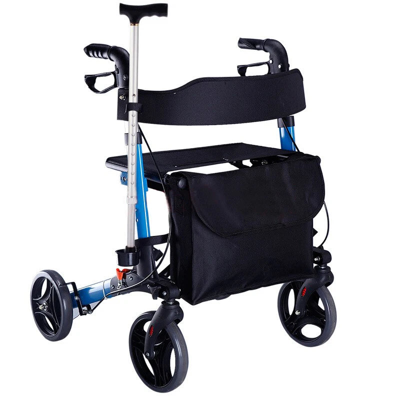 Folding Upright Walker with Seat and Storage Bag