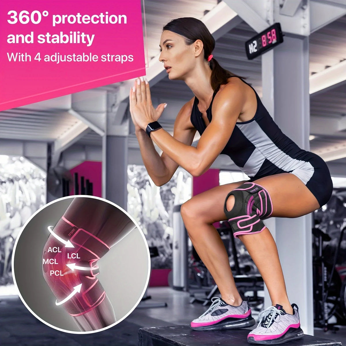 Knee Brace with Side Stabilizers and Gel Pads