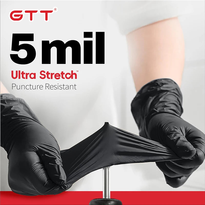 Black Nitrile Disposable Gloves, Multiple Sizes