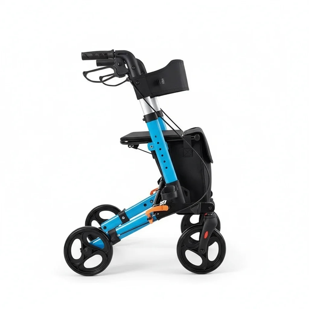 Folding Upright Walker with Seat and Storage Bag