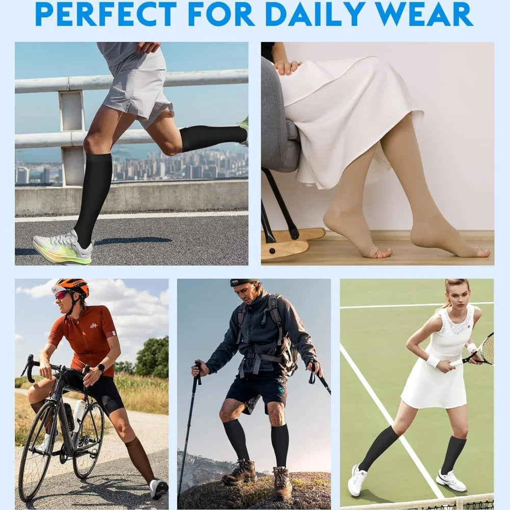 20–30 mmHg Open-Toe Calf Compression Stocking