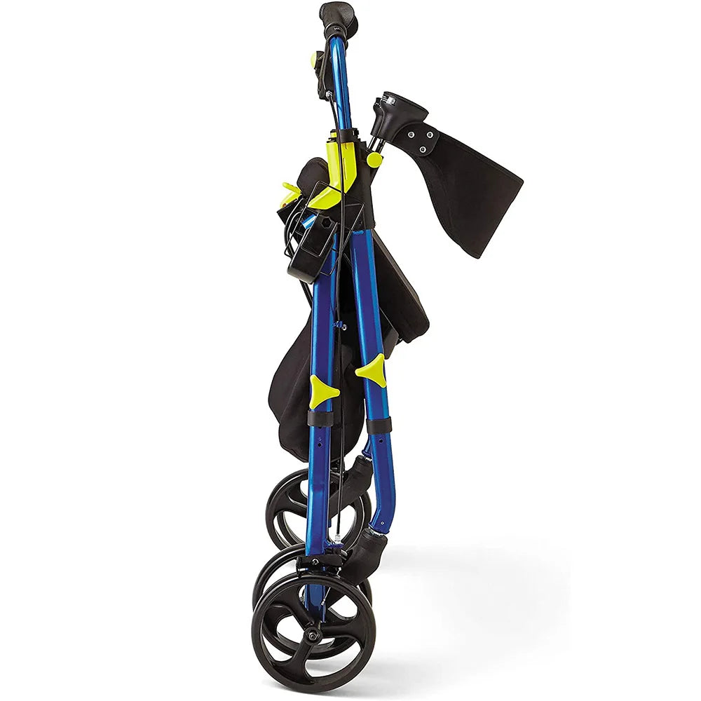 Four-Wheel Rollator Walker with Seat and Backrest