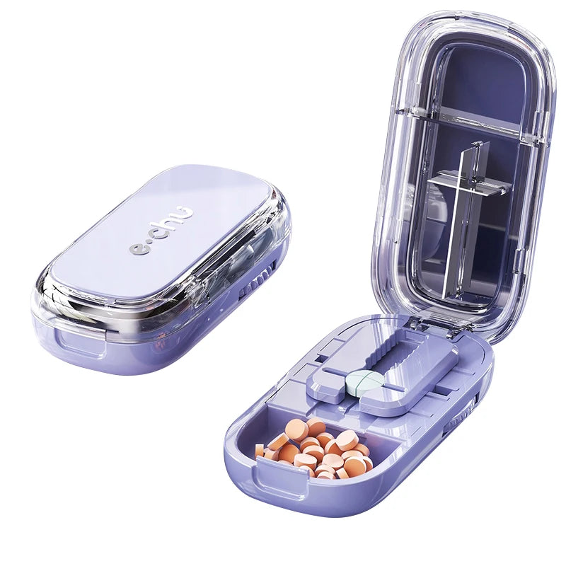 Adjustable Portable Pill Cutter with Hidden Blade