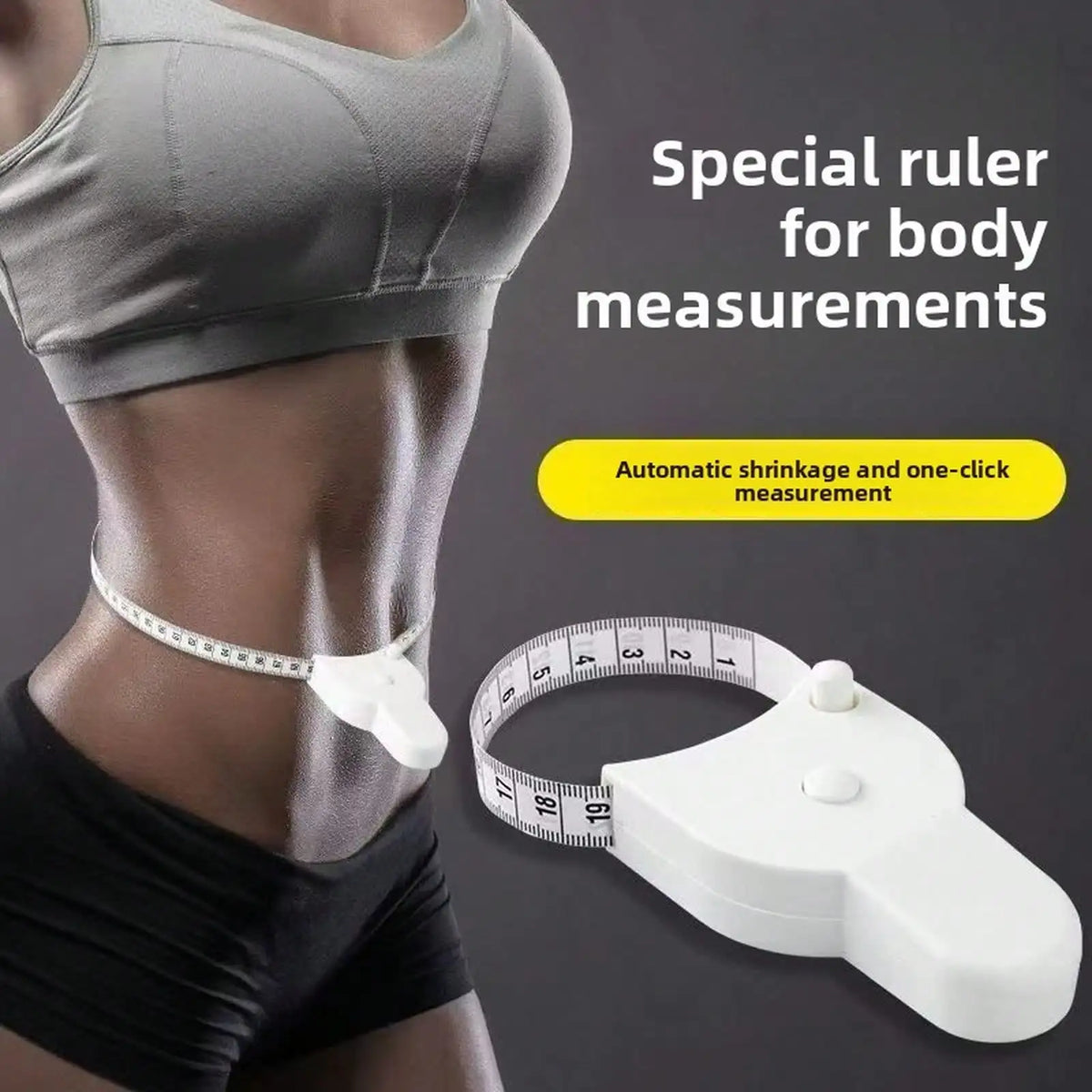 Retractable Body Measuring Tape for Waist, Chest and Arms