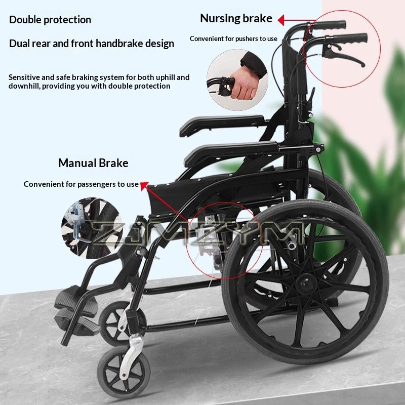 Foldable Manual Wheelchair with Armrests