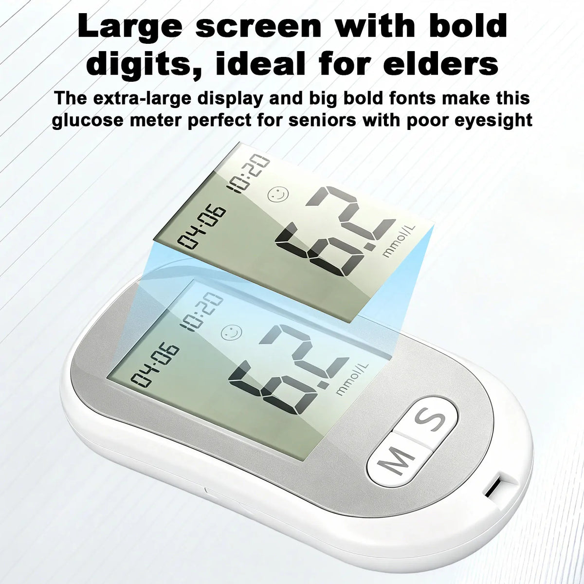 Blood Glucose Monitor Kit with 50 Strips and Lancets