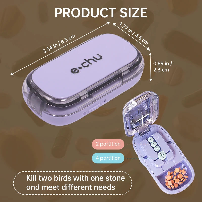 Adjustable Portable Pill Cutter with Hidden Blade