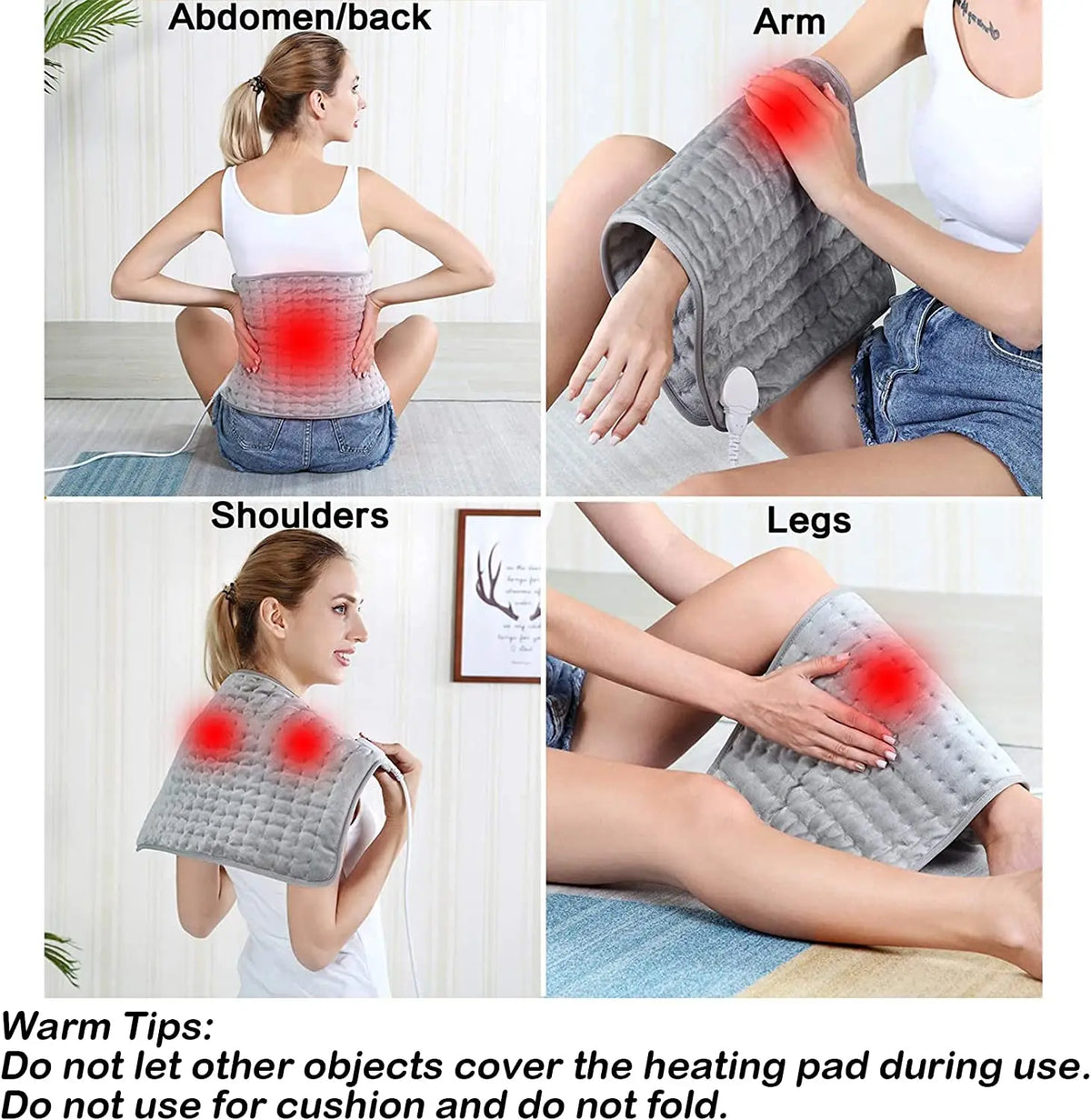 Electric Heating Pad for Shoulders, Back and Legs