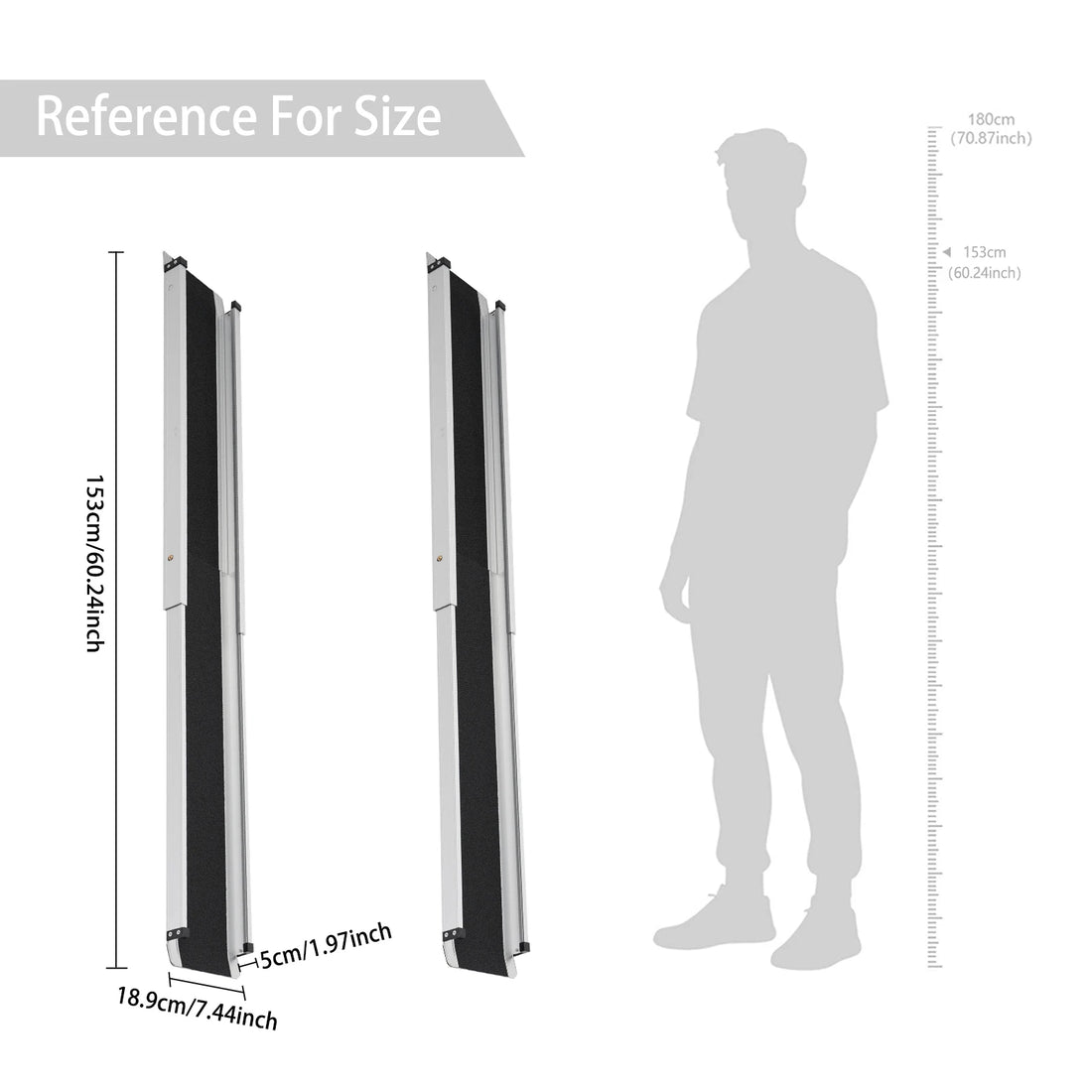 Portable Aluminum Wheelchair Threshold Ramp