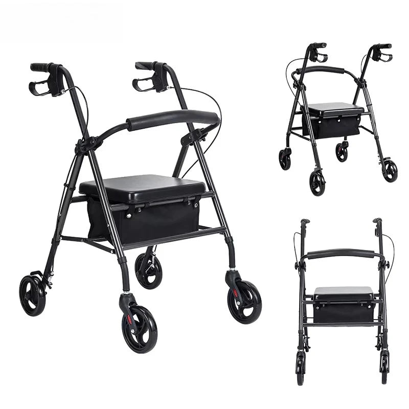 Folding Rollator Walker with Soft Seat