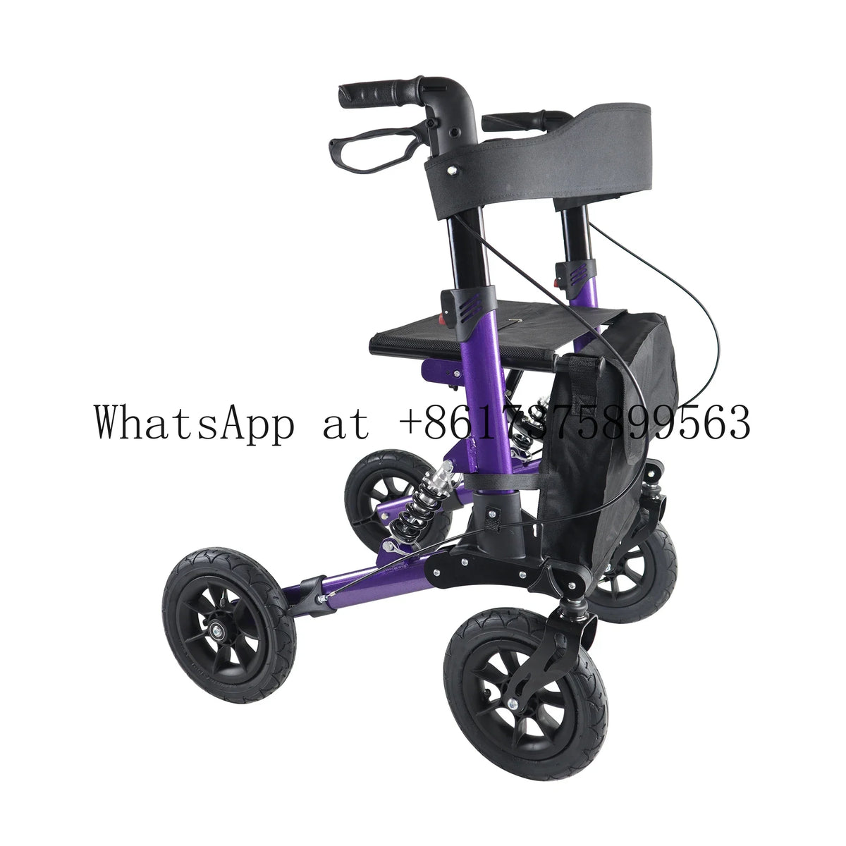 Foldable Rollator Walker with Seat and Brakes