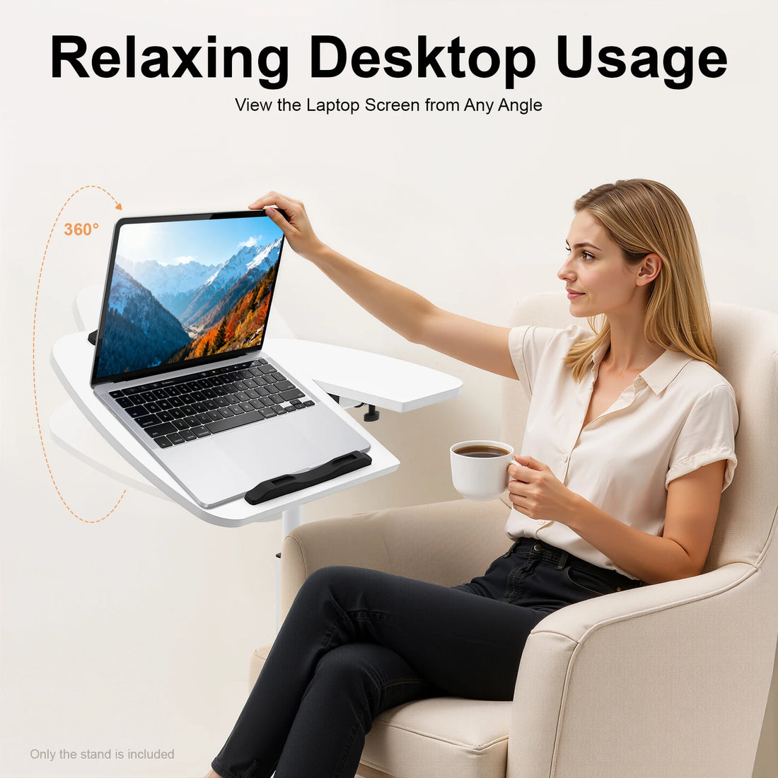 Adjustable Laptop Desk Stand with Lockable Wheels