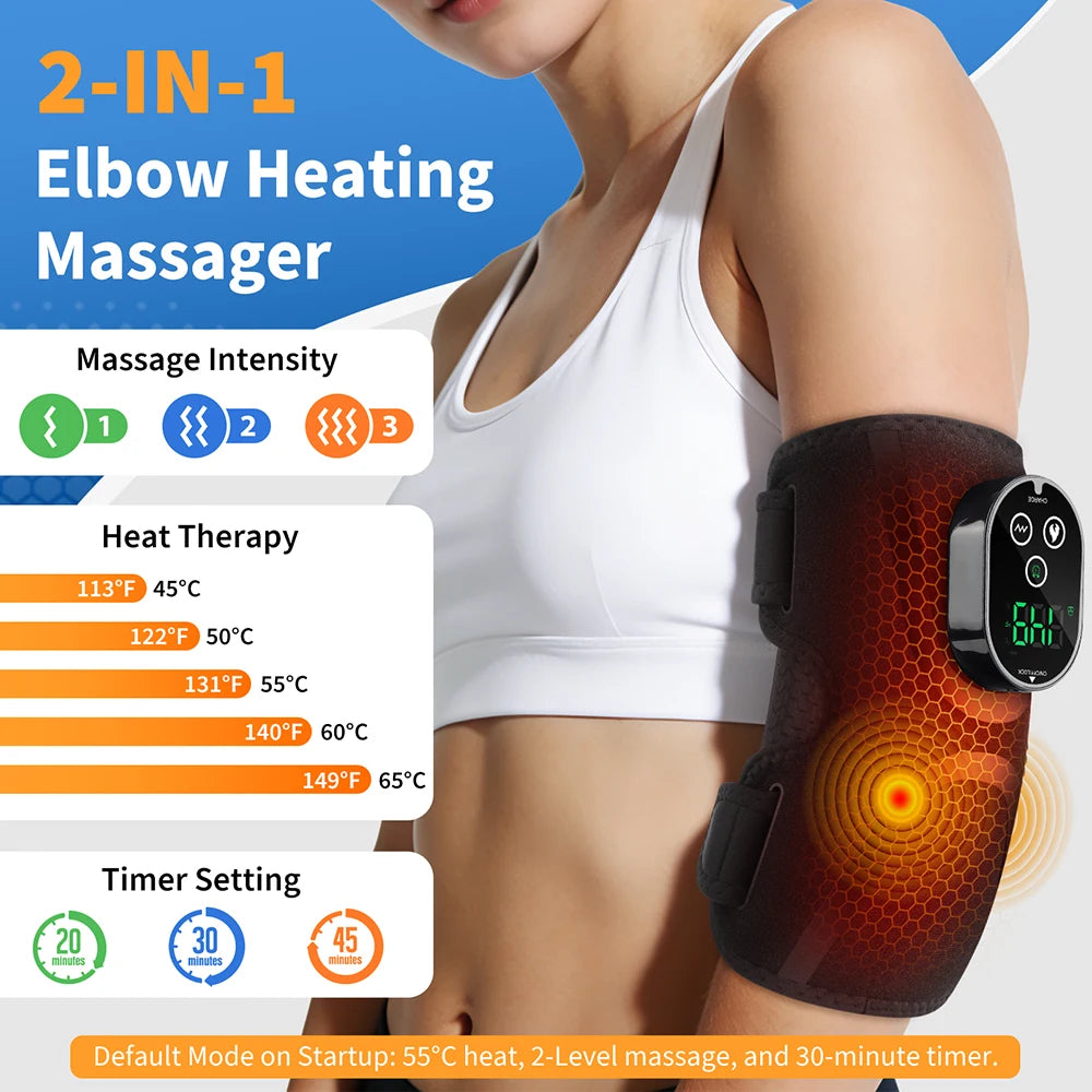 Cordless Heated Elbow Massage Brace with Vibration