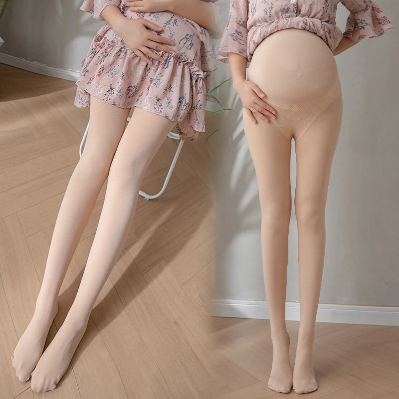 Adjustable High-Waist Maternity Tights