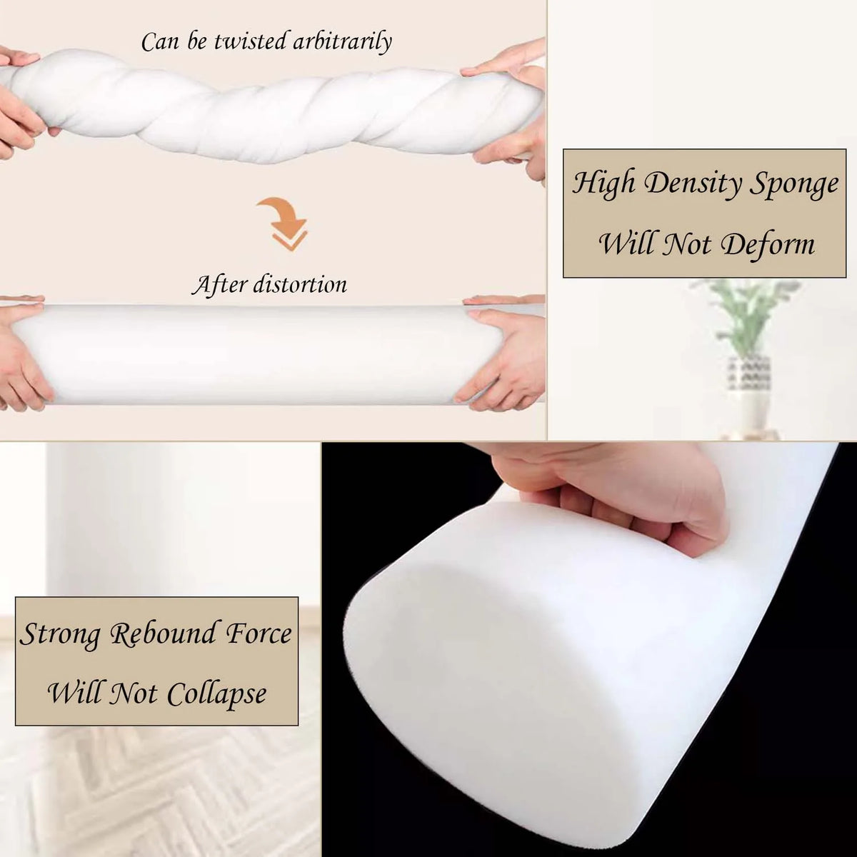 Foam Roll Bolster Pillow for Knee, Leg, or Neck Support
