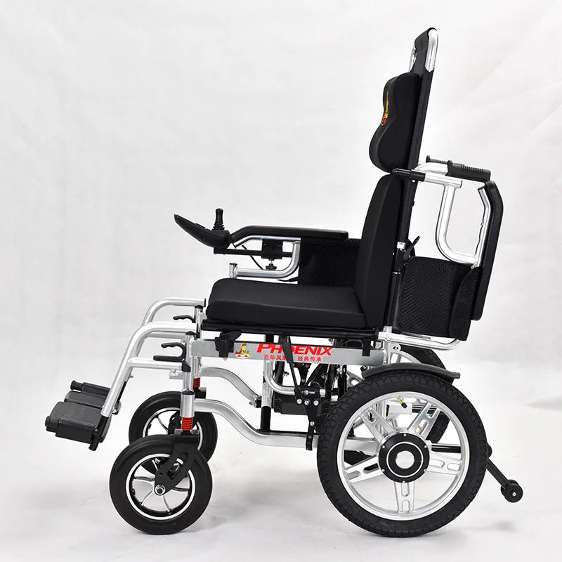Electric Wheelchair with Reclining High Backrest