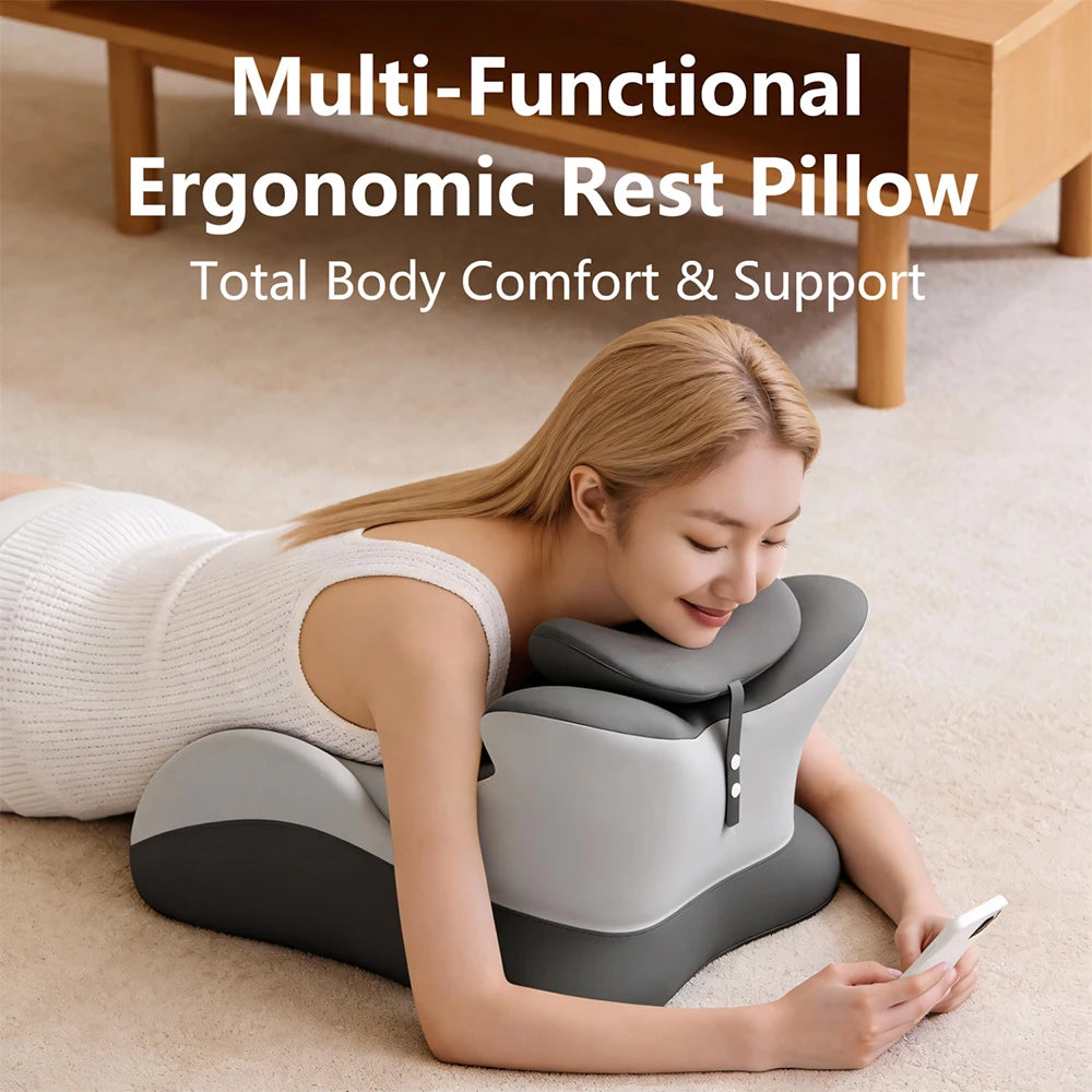 Memory Foam Prone Reading Pillow with Removable Headrest