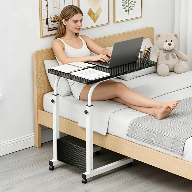 Height-Adjustable Rolling Overbed Table