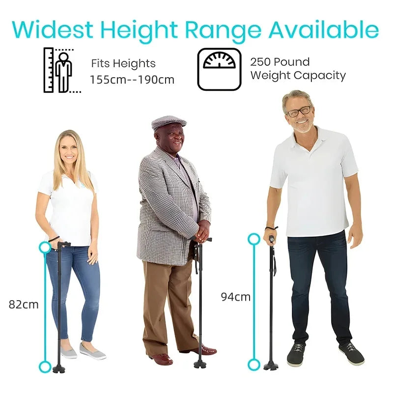 Folding Walking Cane with LED Light