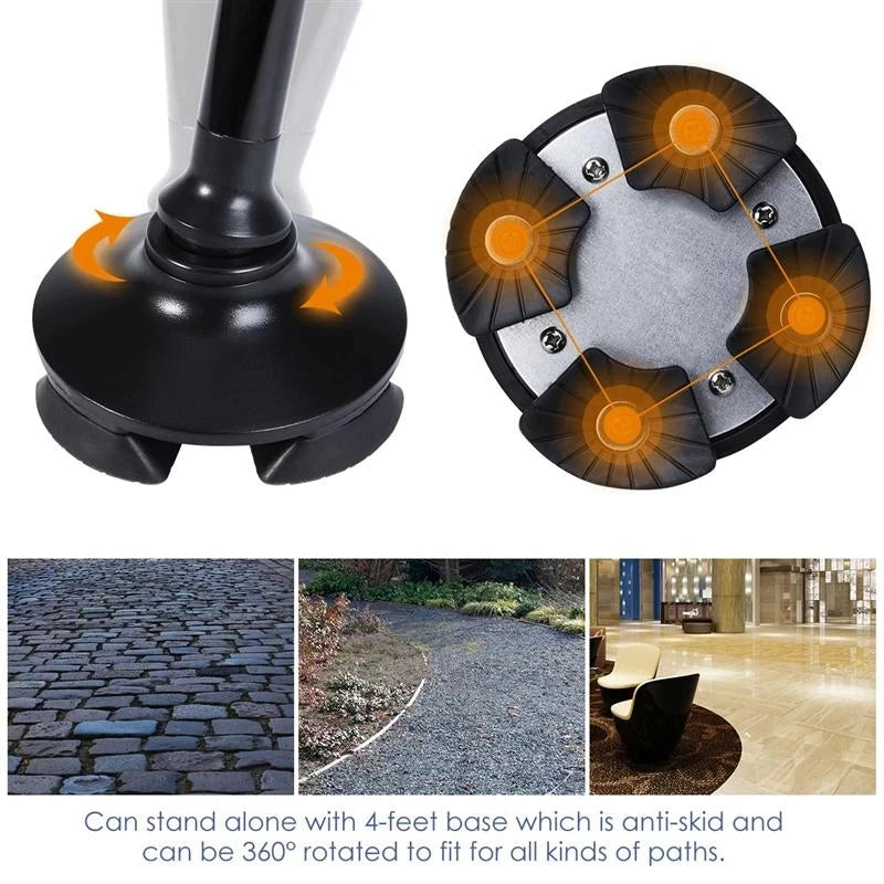 Folding Walking Cane with LED Light and Alarm