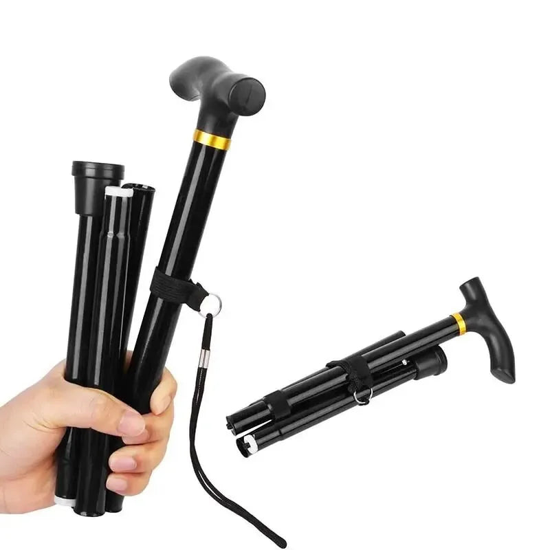 Adjustable Folding Walking Stick with Rubber Tip