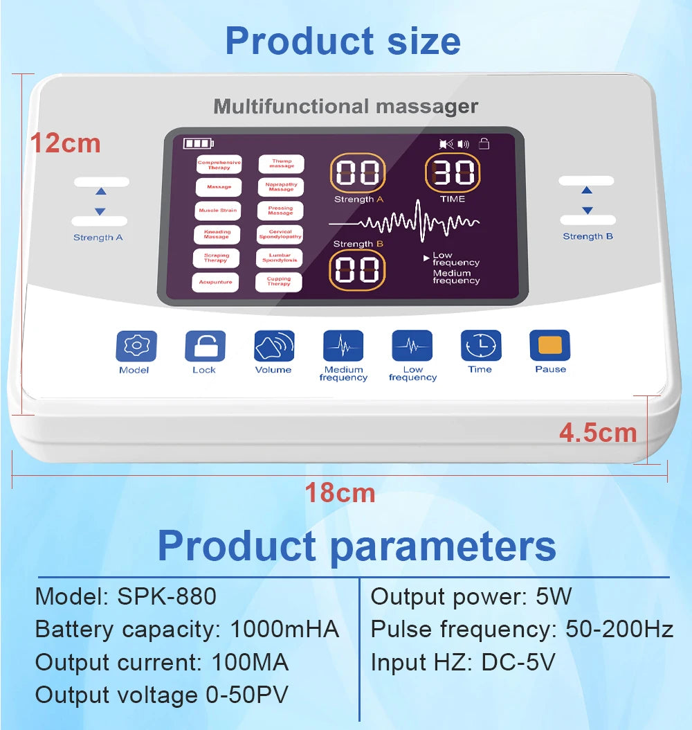 Medwell 2-Channel TENS EMS Device with 12 Modes