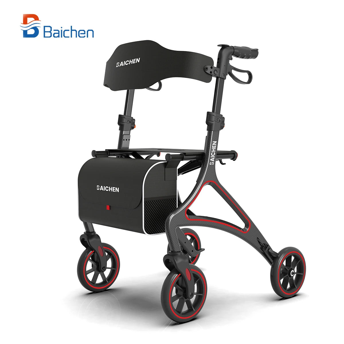 Foldable Rollator Walker with Seat