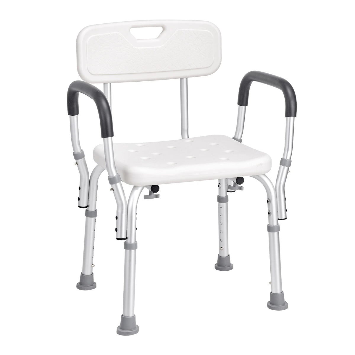 Adjustable Shower Chair with Back and Non-Slip Feet