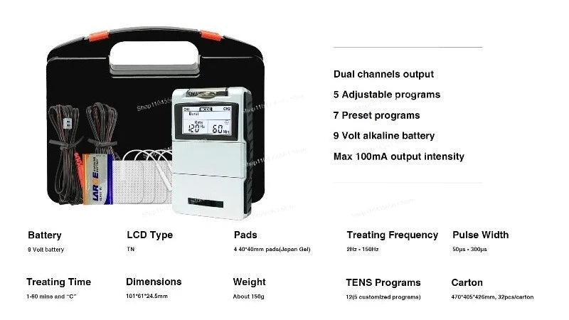 7000 Digital TENS EMS Muscle Stimulator, 2-Channel with 5 Modes