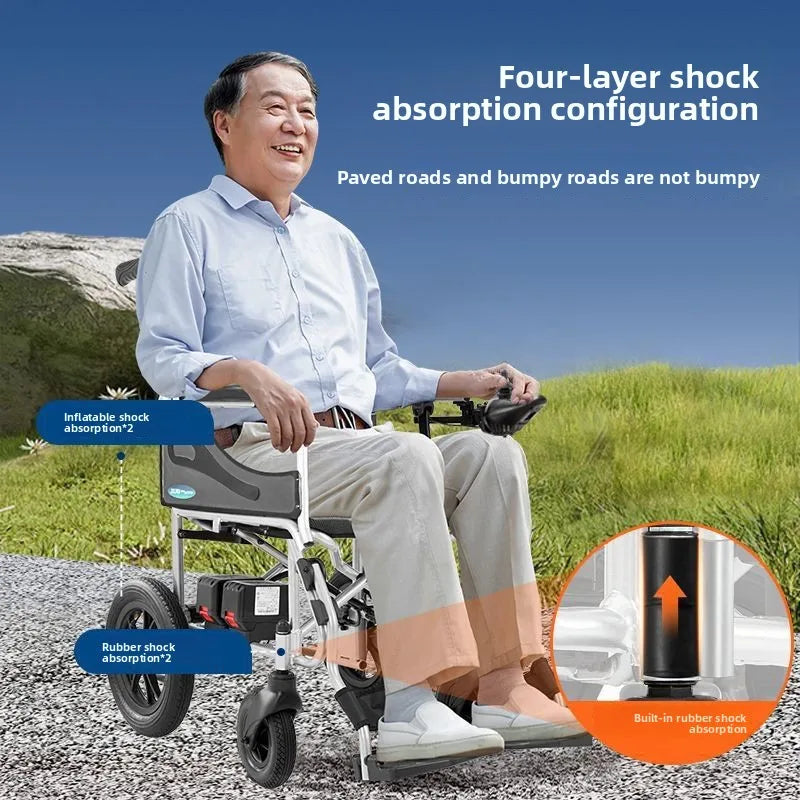 Foldable Ultralight 4-Wheel Electric Wheelchair for Seniors