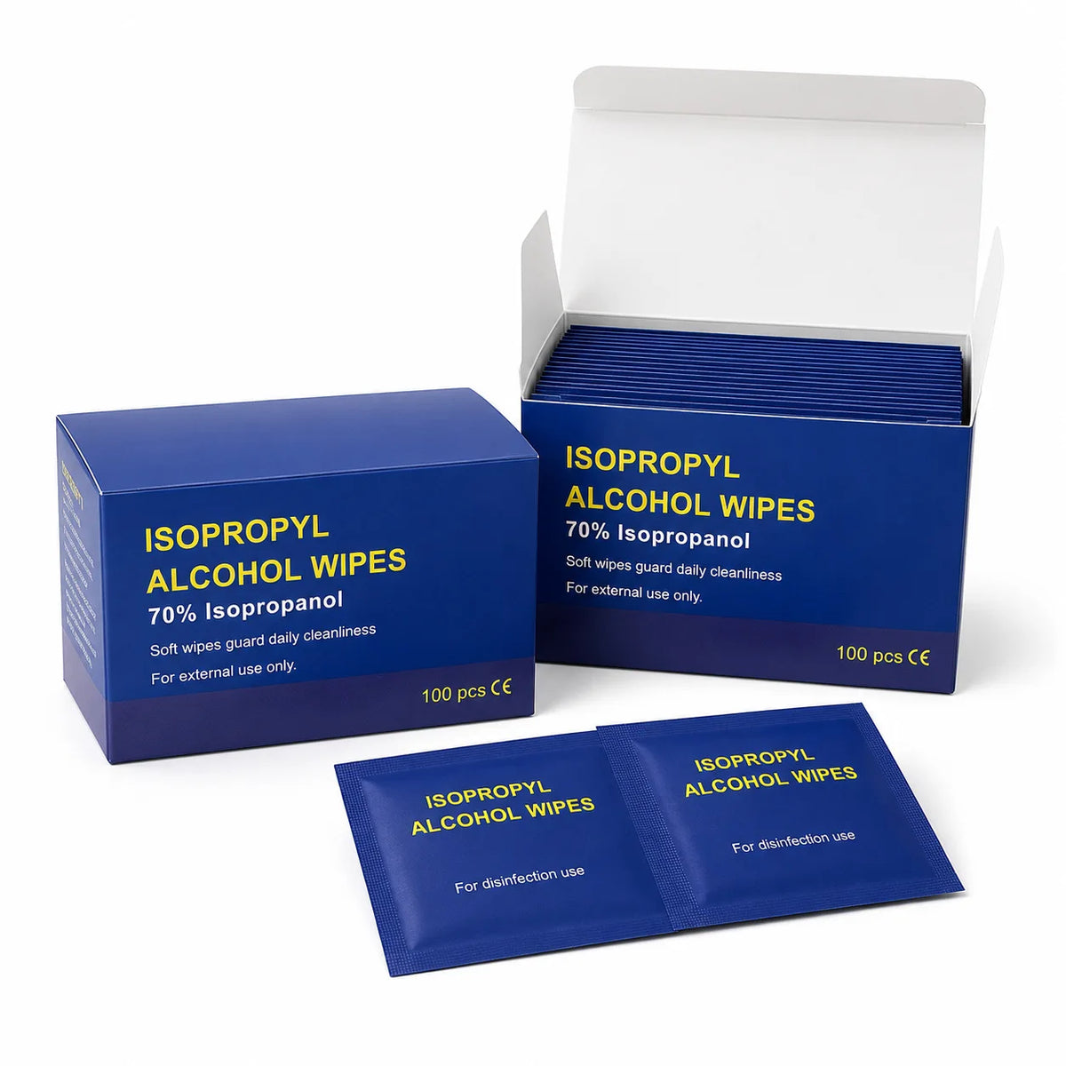 70% Isopropyl Alcohol Prep Pads, 100 Count