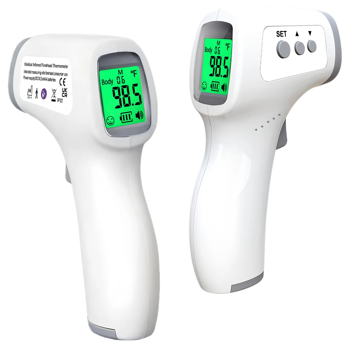Non-Contact Ear Thermometer and Finger Oximeter for Infants and Adults